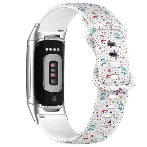 Fitbit Charge 5 / Fitbit Charge 6 �\�t�g�V���R�����v�o���h (�N���X�}�X �X�m�[�}��) �\�t�g�X�|�[�c�X�g���b�v �u���X���b�g ���X�g�o���h ���f�B�[�X �����Y