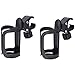 CAILI 2 pcs El Portavasos del Cochecito,Portavasos Universal con 360 Grados, para Cochecitos de Bebé y Sillas de Ruedas y Bicicletas(Negro)