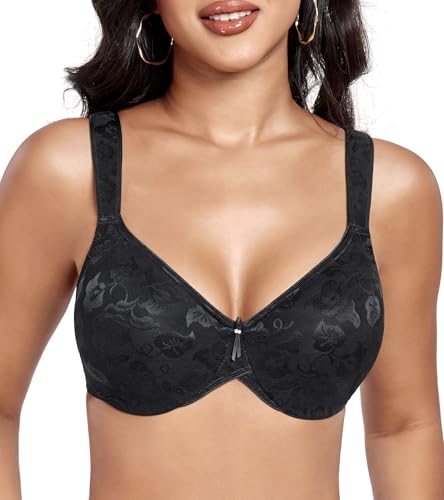 Image of DotVol Women's Underwire Minimizer Comfortable Full Coverage Everyday Bra with Non Padded