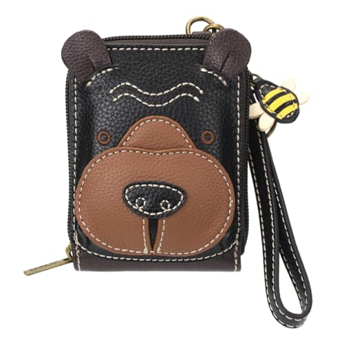 Image of CHALA RFID Cute-C Credit Card Holder Wallet Wristlet - Women Faux Leather Cute-C with Strap
