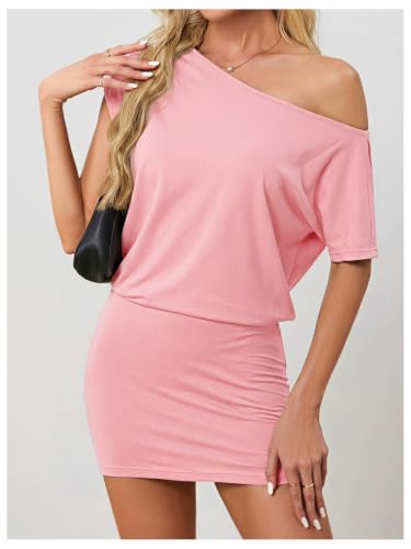 Image of SOLY HUX Women's Off The Shoulder Mini Dress Going Out Asymmetrical Dresses