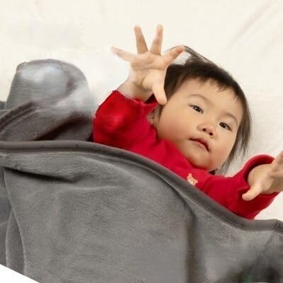 ふわぽか 綿毛布 アッシュグレー 100×140cm 日本製 綿100% 毛布