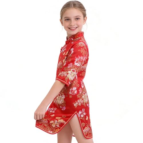 Vestido chino Qipao flores para niña miniatura 2