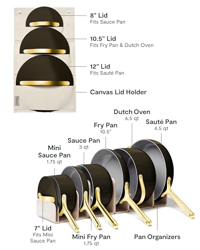 Image of Caraway 24-Piece Nonstick Ceramic Cookware Set - Includes Fry Pans, Sauce, Saute Pan, Dutch Oven, Petite Cooker, Stir Fry, Rondeau, Stock Pot, Lids & Storage Organizers - Black