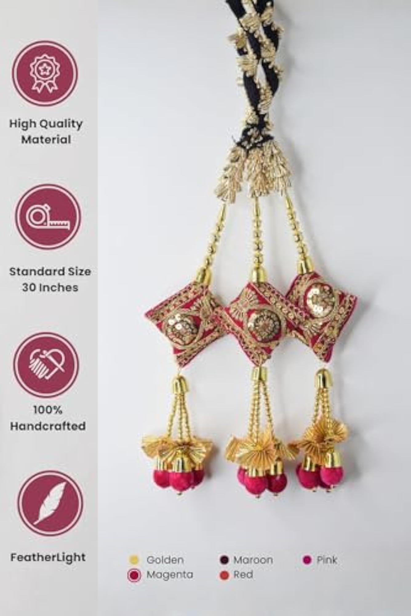 Punjabi Cushion Paranda with Gota Patti Braid for Heavy Look
