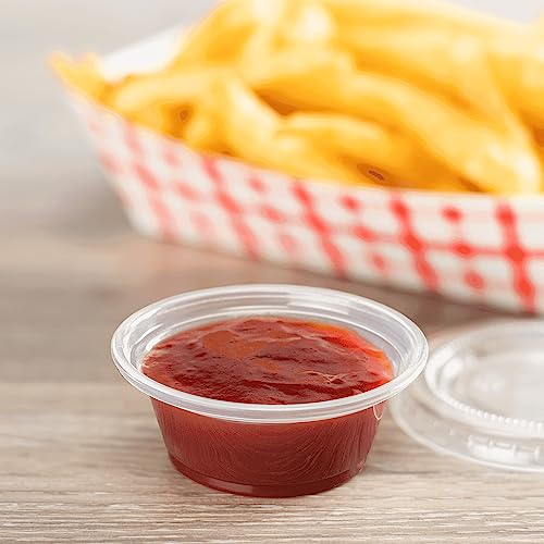 Image of Karat [2500 ct] 1 oz Portion Cups - Polypropylene Condiment Cups for Dressings, Sauce, Souffle, Jello Shots Containers | Clear | FP-P100-PP