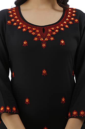 Image of Women's Rayon Heavy Embroidery Work Straight Kurta