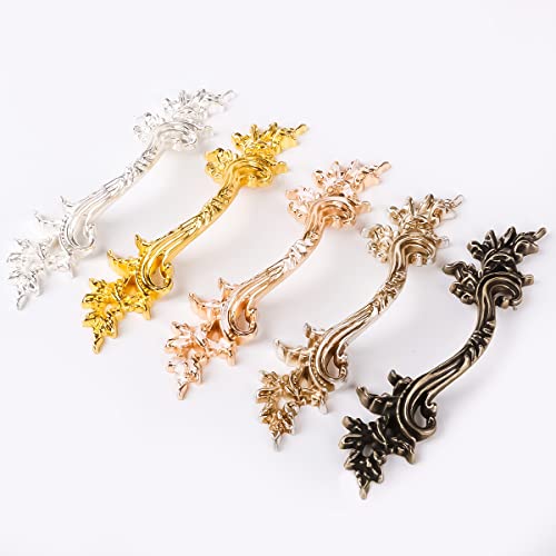 Fvstar 10pcs Antique Dresser Handles,Kitchen Cabinet Pulls,Vintage Drawer Pulls and Knobs,Furniture Cupboard Door Handles for Bathroom,2.5 inch Hole to Hole (Antique Silver) - Image 4