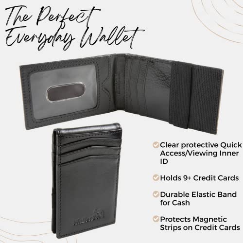 Men's Wallet RFID Thin Front Pocket Inner ID Black3