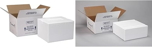 Polar Tech 204C - Caja térmica térmica con envío de espuma, pequeña, 8 pulgadas de largo x 6 pulgadas de ancho x 4-14 pulgadas de profundidad (caja