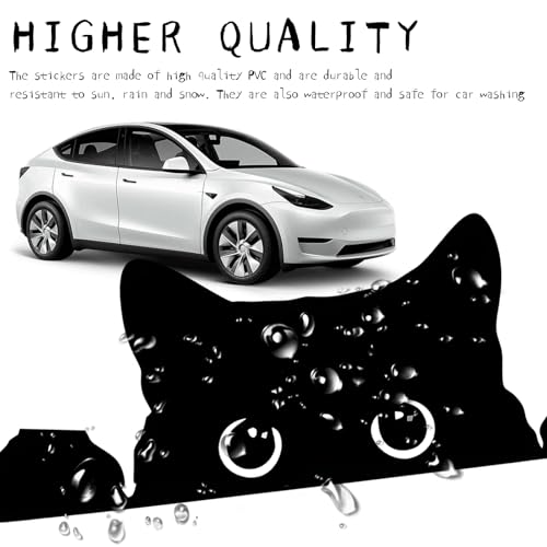 Image of DXNQ 2PCS Peeking Sneaky Cat Sticker, Waterproof Strong Adhesive Decals with Curious Black Cat Graphic, Removable Funny Peeking Black Cats Sticker for Car Window Laptop, Car Accessories (Fretwork)