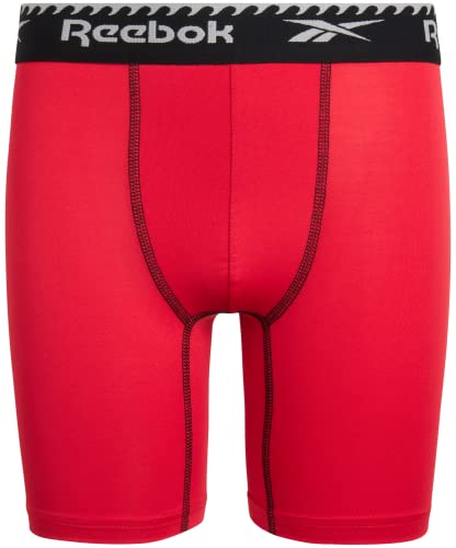 Reebok Boys Boxer Briefs - 3 Pack Performance Stretch Athletic Long Leg Underwear Boxers for Boys with Support Pouch (6-18)3