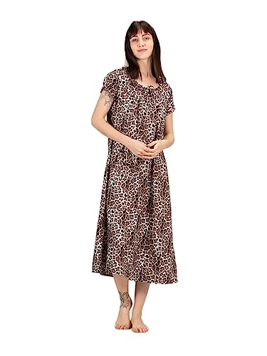 Image of Evolove Women's Viscose Liva Long Maxi Night Gown Nighty Dress with Pocket, Super Soft Comfortable (LNG-Rayon)