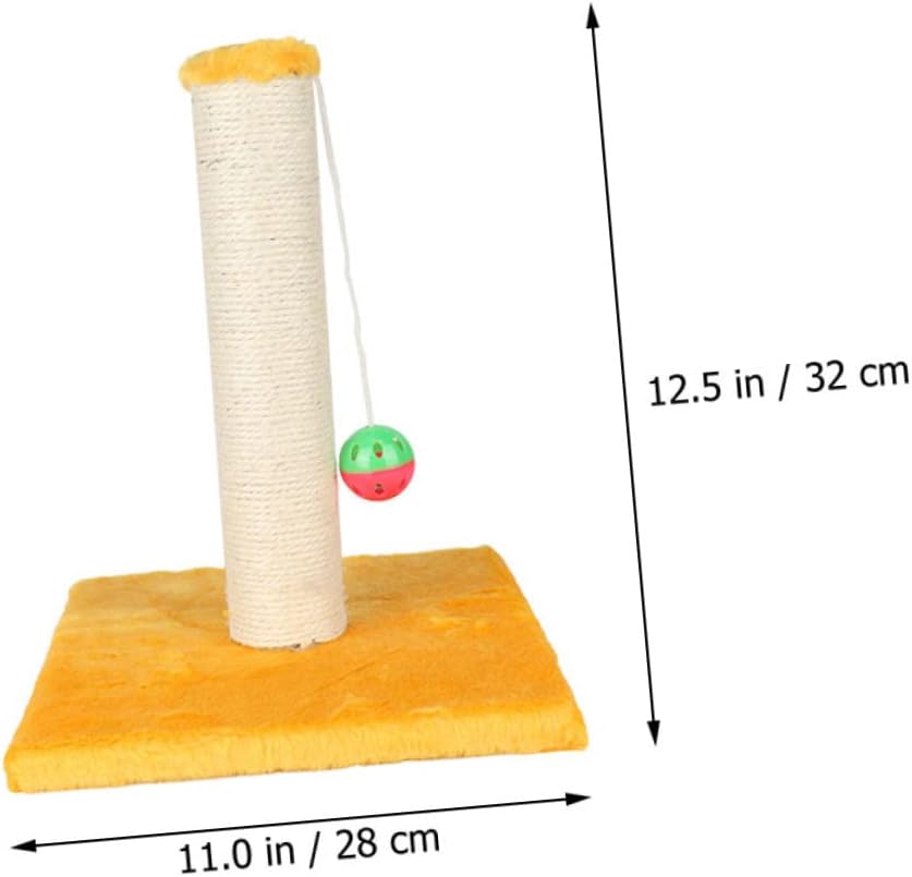 1pc Sisal Cat Climbing Frame Creative Cat Scratch Board Activity Center for Indoor Yellow Color Easy to Install Stable and Safe Design