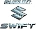 Compatible with Suzuki Swift Rear Grill Badge Emblem Chrome Silver Tail Gate 3D Logo Set