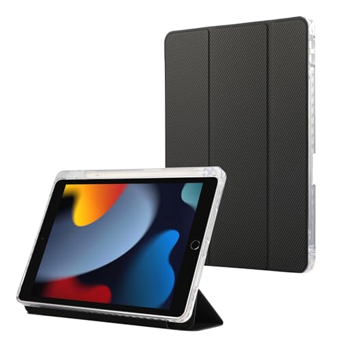 Étui iPad 10.2 pouces avec porte-crayon, coque fine noire pour 9e/8e/7e génération