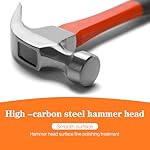8oz/16oz/24oz Straight Rip Fiberglass General Purpose Claw Hammer, with Smooth Face & Non -slip Grip(8oz Claw Hammer) - Image 3