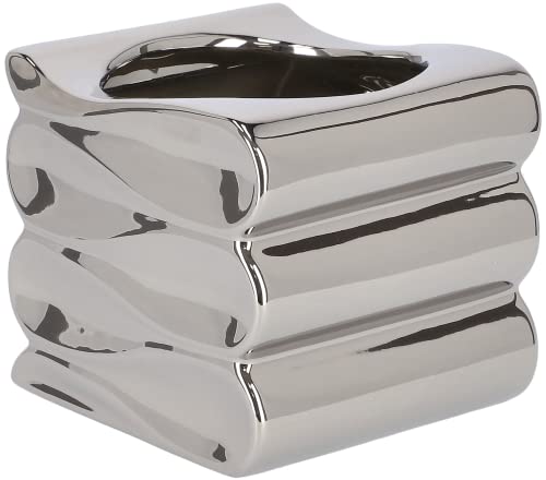 KOTARBAU® Blumentopf Blumenvase aus Keramik Meereswellen Glasiert 13 cm Silber KOTARBAU® Blumentopf Blumenvase aus Keramik Meereswellen Glasiert 13 cm Silber