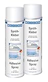 WEICON Sprühkleber 500 ml, transparentes Klebespray, für leichte Materialien, wie Papier, Karton oder Hartschaum 2er Set