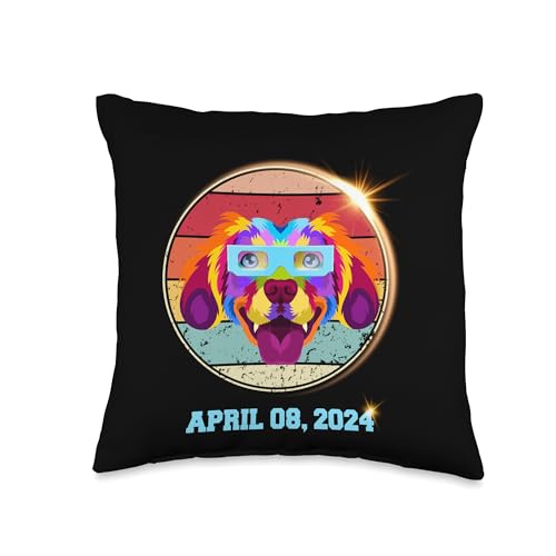 America Total Solar Eclipse 2024 Dog Throw Pillow 16x16