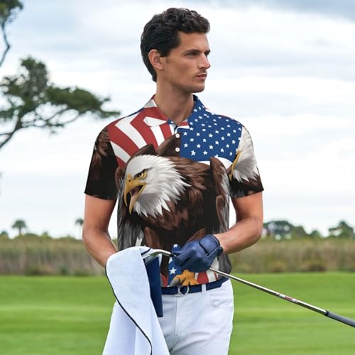 Polo à manches courtes décontracté motif américain pour homme idéal pour vos barbecues d'été - 3