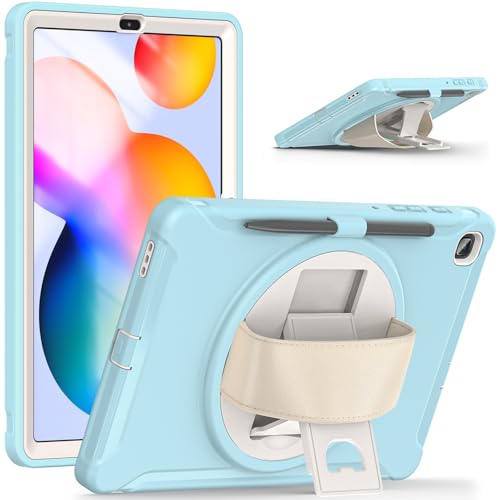 Housse Galaxy Tab S6 Lite avec poignée rotative 360 degrés et antichoc