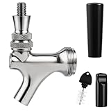 MRbrew Beer Faucet, Stainless Steel Core Draft Beer Tap Commercial Kegerator Faucet for Beer Dispenser with Beer Tap Handle & Tap Plug, No Leaks Beer Keg Tap fit Home Bar Homebrew Beer Tower