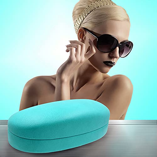 MyEyeglassCase Hard Sunglasses case - Women Glasses Case Holder - Large Durable Eyeglass Case Hard Shell with Pouch & Cloth