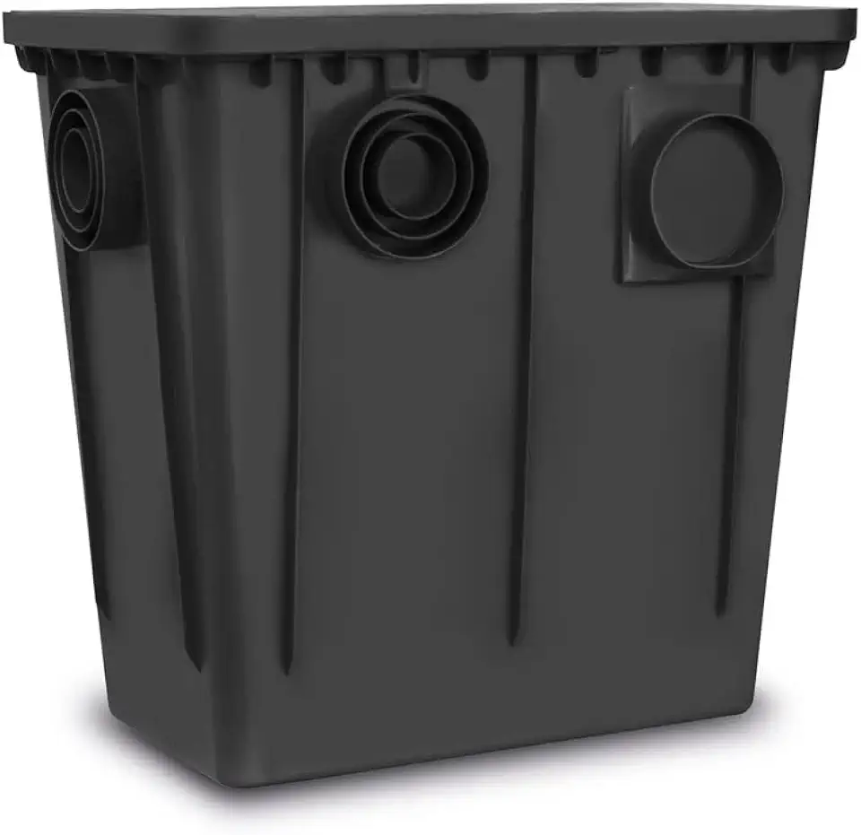 Caixa de Gordura 52 Litros com Cesto e Sifão Preta - Roma