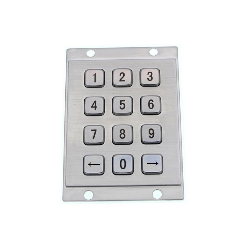 Teclado numérico industrial en acero inoxidable premium de 12 teclas con USB