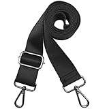 Hibate Taschengurt 3,8cm Breit Taschengurte zum Wechseln Taschenband Schulterriemen Schultergurt für Taschen Trageriemen Taschenriemen Handtaschen Gurt - Schwarz/Schwarz Karabinerhaken