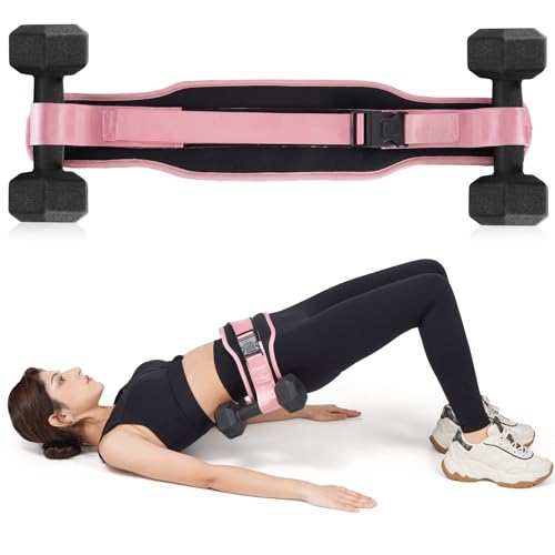 Hip Thrust Belt for Dumbbells, Kettlebells, Plates, Premium Booty Belt for Women/Men, Hip Thrust Band Resistant Padding for Hip Protection for Home Gym Accessories, Adjustable & Slip Resistant