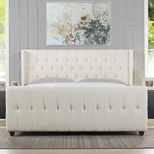 Jennifer Taylor Home David Upholstered Bed, King, White #TOP27