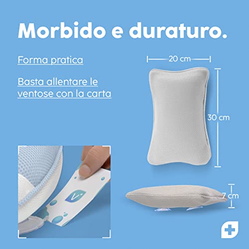 Vesta+ Cuscino vasca da bagno S Rosa con ventose e...