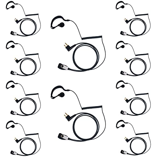 BVMAG CLS 1110 G Shape Earpiece with Mic PTT for Motorola Cp200d Cp200 cls1410 Cp185 Rdm2070d Two Way Radio 10 Pack