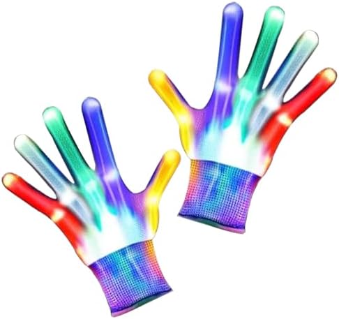 LED Gloves Cool Suff Toys For Men Adult 2025, 5 Color 6 Modes Light Up Christmas Gifts For Boys Teen Age 8+