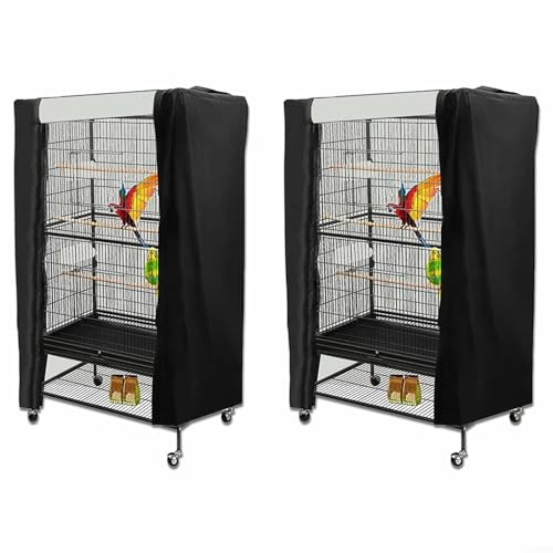 Image of 2 Sizes Black Birdcage Cover With UV for PROTECTION, Bird Cage Cover For Pets' Good Night Easy Installation And Removal(M)