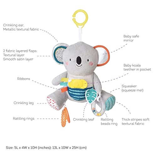 Taf Toys Kimmy The Koala Developmental Soft Activity Toy, Newborn Toys & Baby Toys 3-6 Months | Helps Develop Motor Skills | Perfect For Multi-Sensory Play With A Mirror, Teether, Textures & Sounds #TOP3