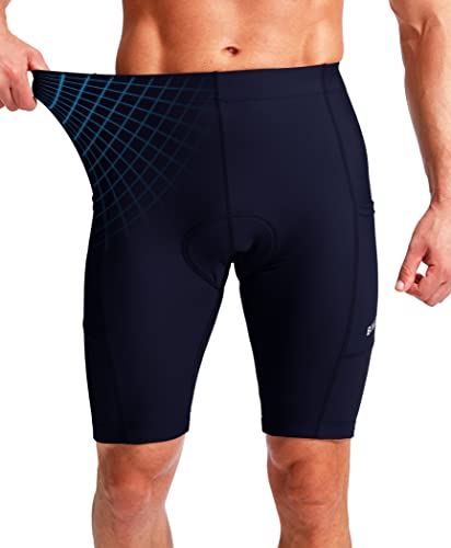 Bikewa Men's Cycling Shorts 3D Padded Cycling Road Mountain Cycling UPF 50+ Zipper Pockets