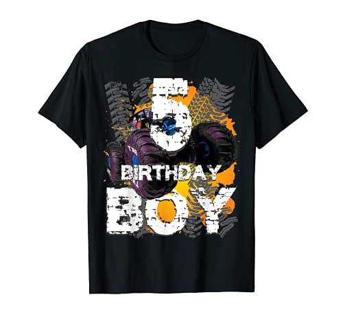 Birthday Boy 5 Years Old Monster Truck Matching Family Party Camiseta