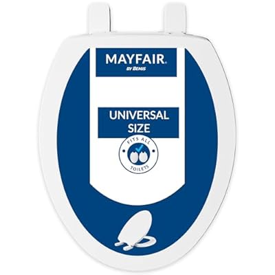 Mayfair Universal Size Slow Close Toilet Seat, Durable Plastic, Fits Round & Elongated Toilets, White