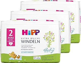 Hipp Baby Soft Nappies Carry Size 2 (Mini, 3-6 kg), 3 x 31 Pieces (93 pieces)