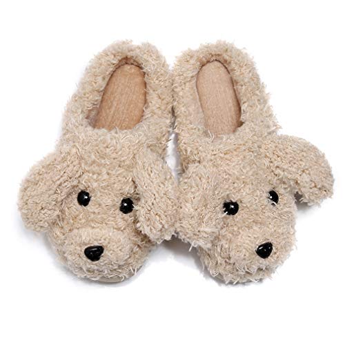 FAYUEKEY Cut Puppy Teddy Animal Slippers For Women Men Girls Winter Bear Warm Memory Foam Cotton Home Soft Plush Fur Shoes Indoor Outdoor4