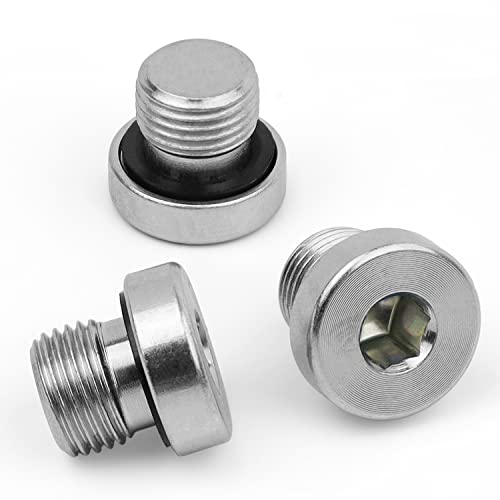 SRJQXH Blindstopfen, 3 Stück 1/8" Kohlenstoffstahl-Verschlussstopfen, mit Gabelring, Geeignet zum Abdichten von Rohren Cover