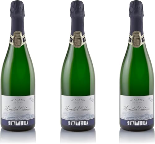 Fontanafredda Alta Langa DOCG Brut Limited Edition 2021 – Spumante Metodo Classico - Pinot Nero e Chardonnay con affinamento di oltre 30 mesi - 12,5% vol. 0,75l (3, 2250, millilitro)