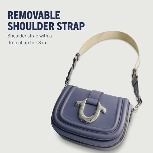 True Religion Shoulder Bag, Women's Faux Leather Crossbody Purse with Adjustable Shoulder Strap, Blue, One Size4
