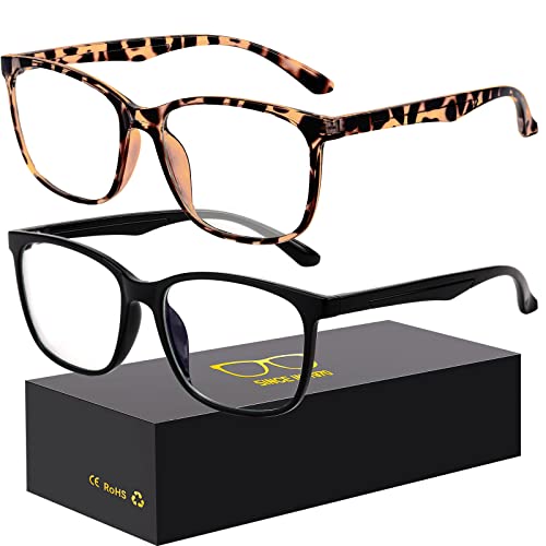Image of Oilway Blue-Light Blocking Glasses Computer Reading /Gaming /TV /Phones Glasses Fashion Anti Eyestrain Glasses for Women Men(C3 Black + Baowen)