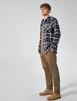 Koton CHECK PLAID POCKET DETAILED CLASSIC NECK LONG SLEEVE - Camisa
