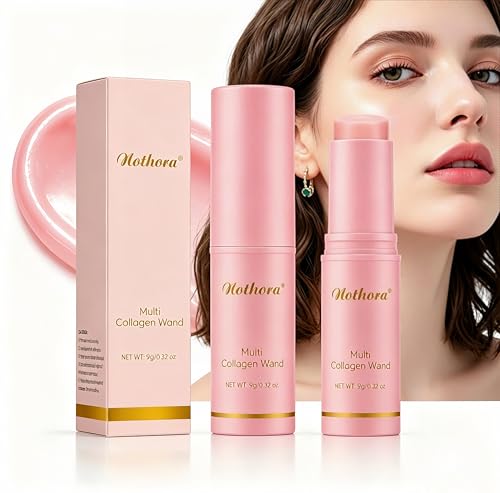 2PCS Nothora Collagen Wand Nothora Pure Collagen Wand Stick Portable Anti-Wrinkle Firming Multi-effect Cream Suitable for Wrinkles on the Face Around the Eyes Lips And Neck 9g X 2