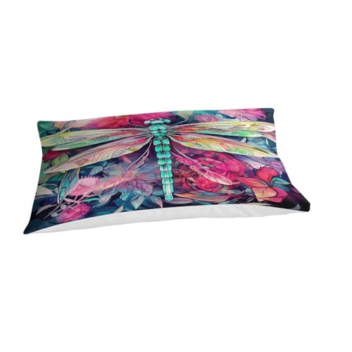 Housse de couette douce microfibre parure lit simple libellule 3D - 5